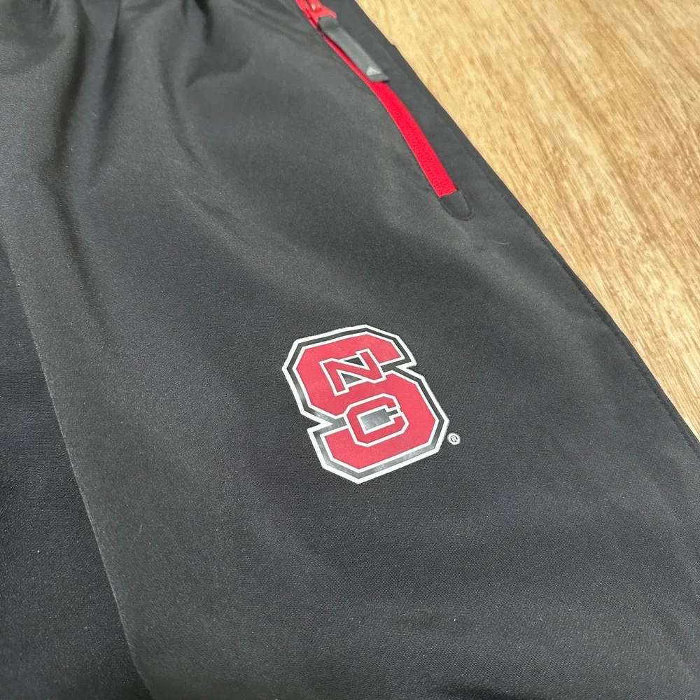 Adidas x NC State | Men's Wolfpack Black Red Climalite Track Pants, Size L
